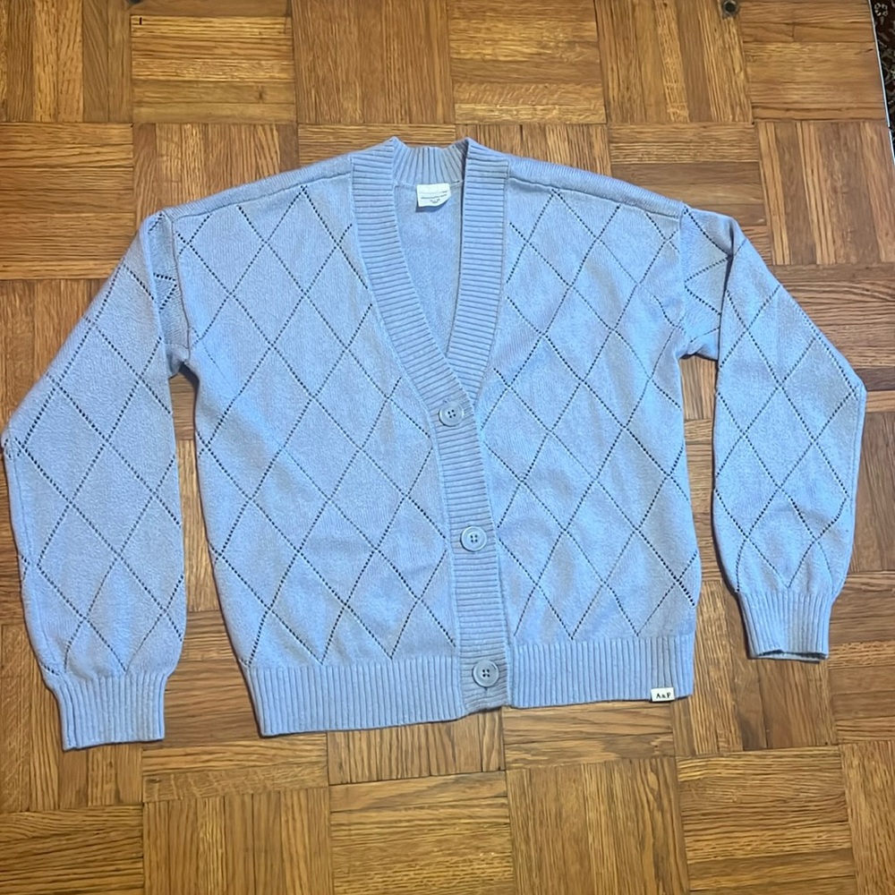 Cute, cozy and super soft periwinkle cardigan by Abercrombie